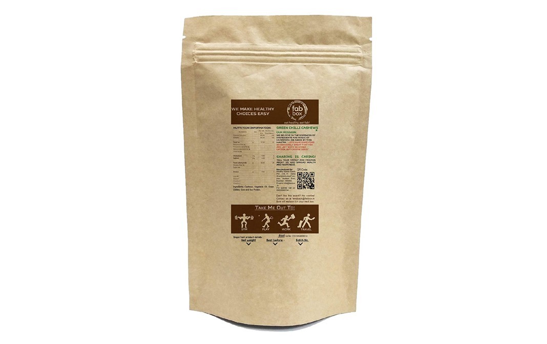 Fab box Green Chilli Cashews    Pack  70 grams